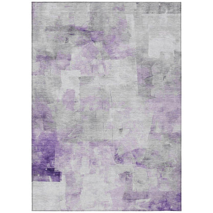 LOOMLAN Rugs Braeain Purple Washable Indoor-Outdoor Rug
