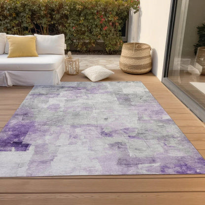 LOOMLAN Rugs Braeain Purple Washable Indoor-Outdoor Rug