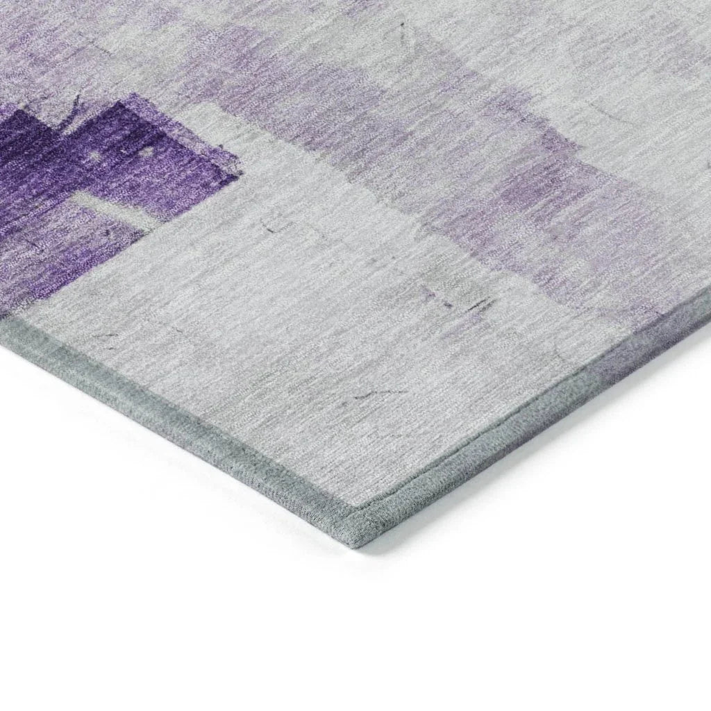 LOOMLAN Rugs Braeain Purple Washable Indoor-Outdoor Rug