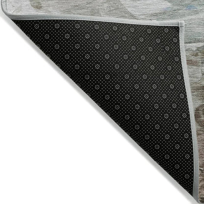 LOOMLAN Rugs Braearis Blue Washable Indoor-Outdoor Rug