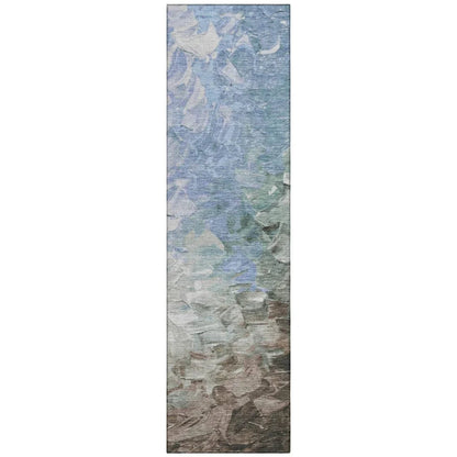 LOOMLAN Rugs Braearis Blue Washable Indoor-Outdoor Rug