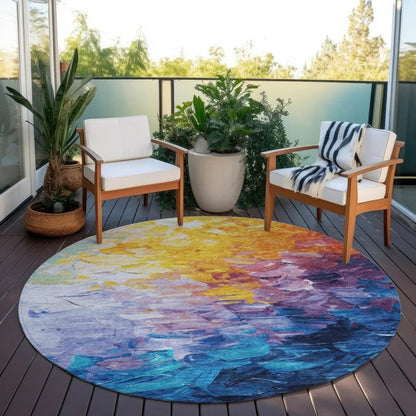 LOOMLAN Rugs Braearis Gold Washable Indoor-Outdoor Rug