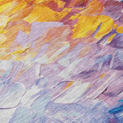 LOOMLAN Rugs Braearis Gold Washable Indoor-Outdoor Rug