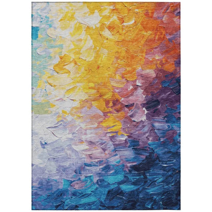 LOOMLAN Rugs Braearis Gold Washable Indoor-Outdoor Rug