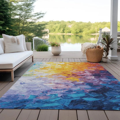 LOOMLAN Rugs Braearis Gold Washable Indoor-Outdoor Rug