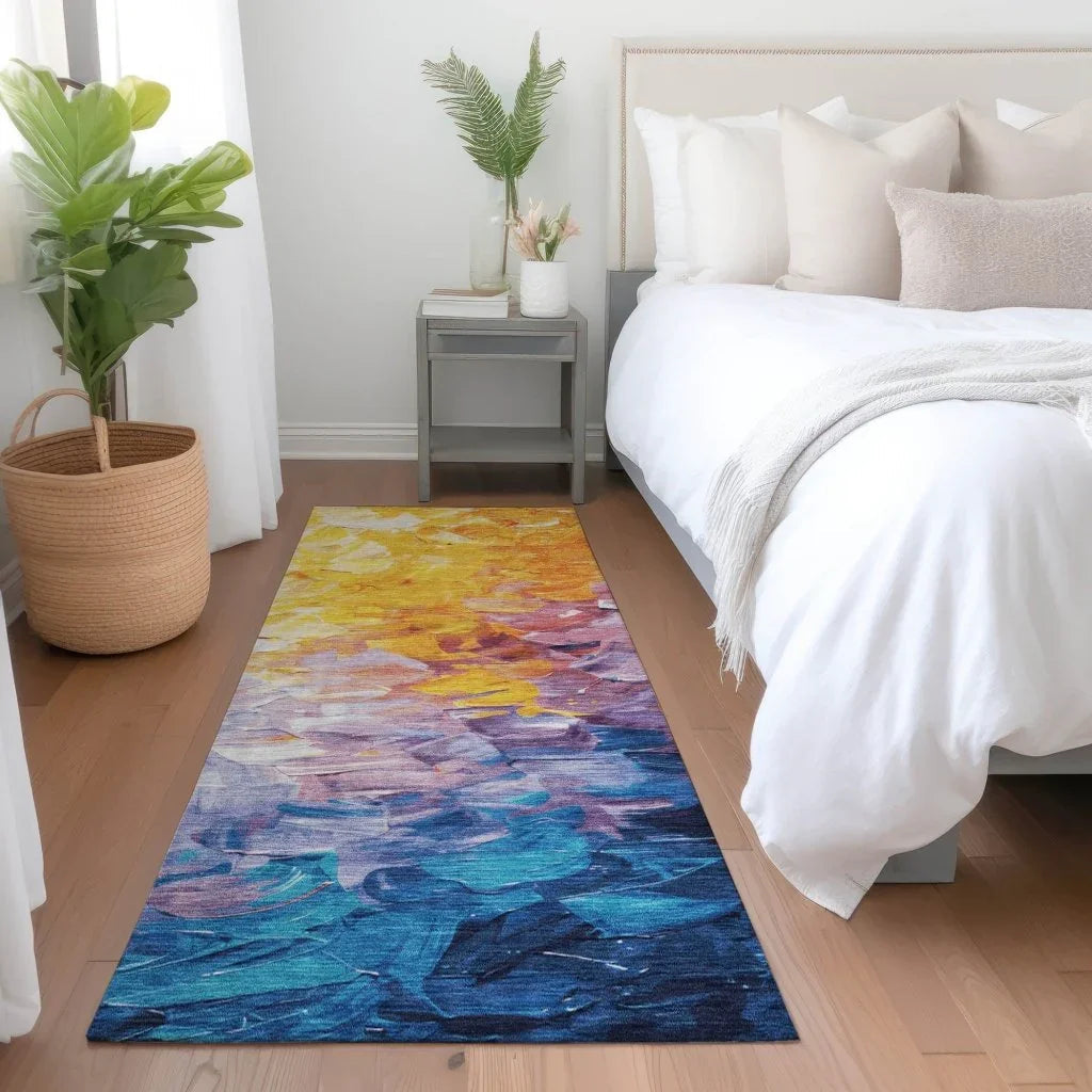LOOMLAN Rugs Braearis Gold Washable Indoor-Outdoor Rug