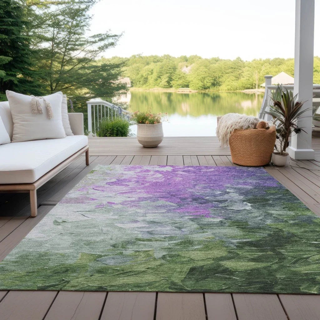 Braearis Purple Washable Indoor - Outdoor Rug - LOOMLAN - LOOMLAN Rugs - Outdoor Rugs