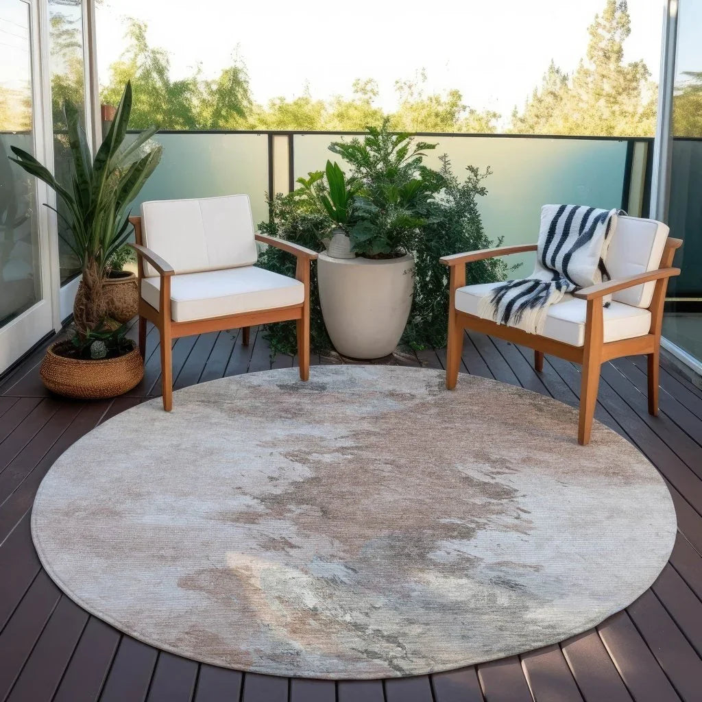 LOOMLAN Rugs Braeas Brown Washable Indoor-Outdoor Rug
