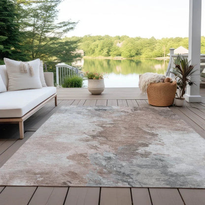 LOOMLAN Rugs Braeas Brown Washable Indoor-Outdoor Rug