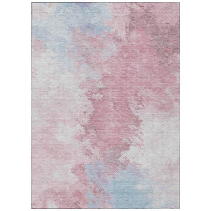 LOOMLAN Rugs Braeas Pink Washable Indoor-Outdoor Rug