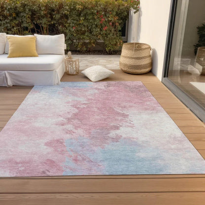 LOOMLAN Rugs Braeas Pink Washable Indoor-Outdoor Rug