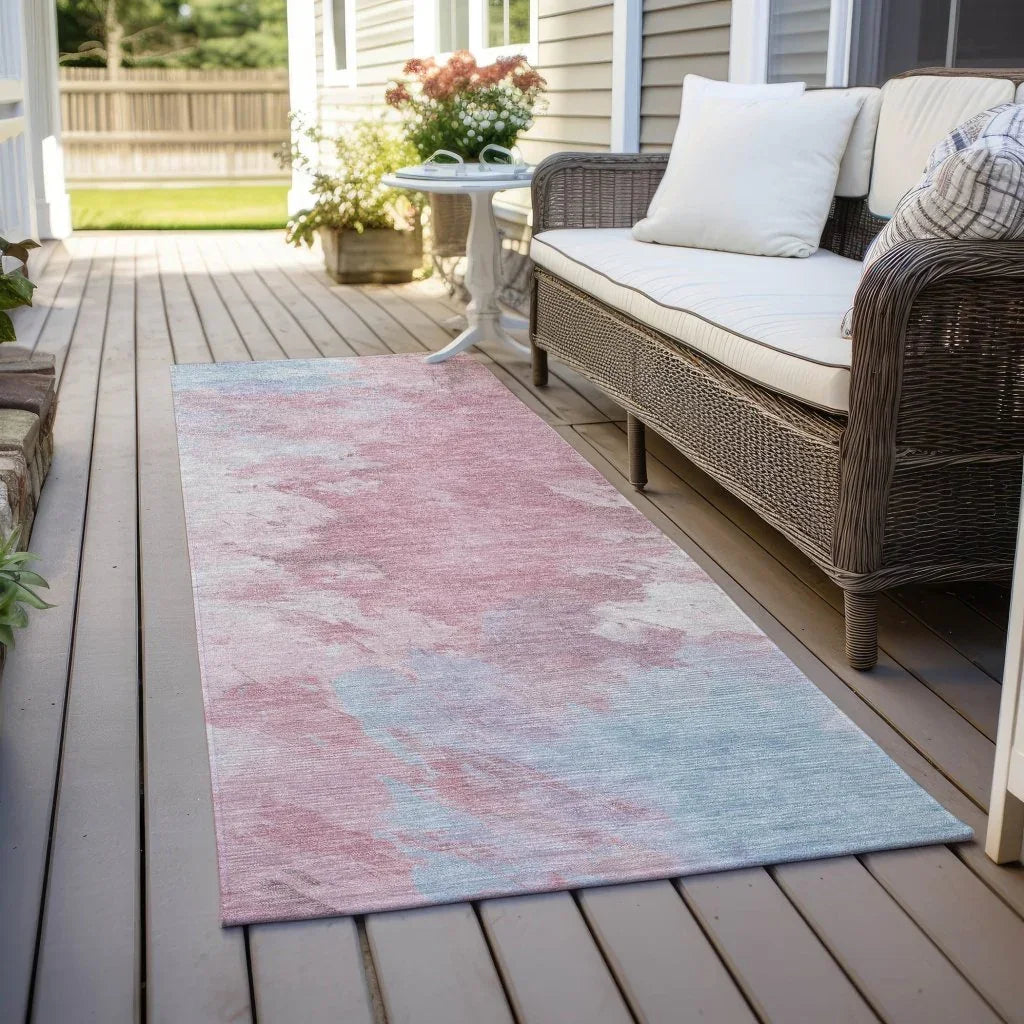 LOOMLAN Rugs Braeas Pink Washable Indoor-Outdoor Rug