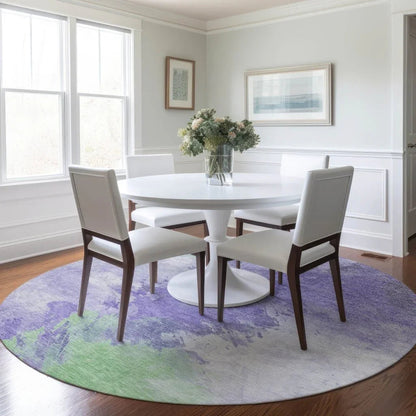 LOOMLAN Rugs Braeas Purple Washable Indoor-Outdoor Rug
