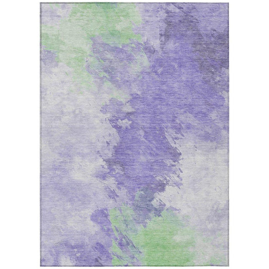 LOOMLAN Rugs Braeas Purple Washable Indoor-Outdoor Rug