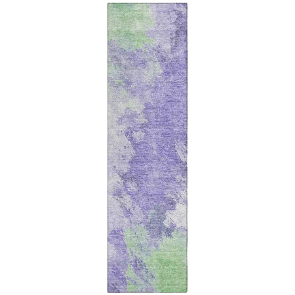 LOOMLAN Rugs Braeas Purple Washable Indoor-Outdoor Rug