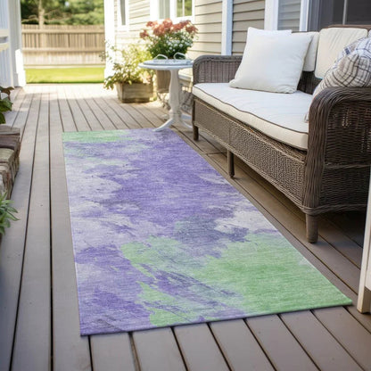 LOOMLAN Rugs Braeas Purple Washable Indoor-Outdoor Rug