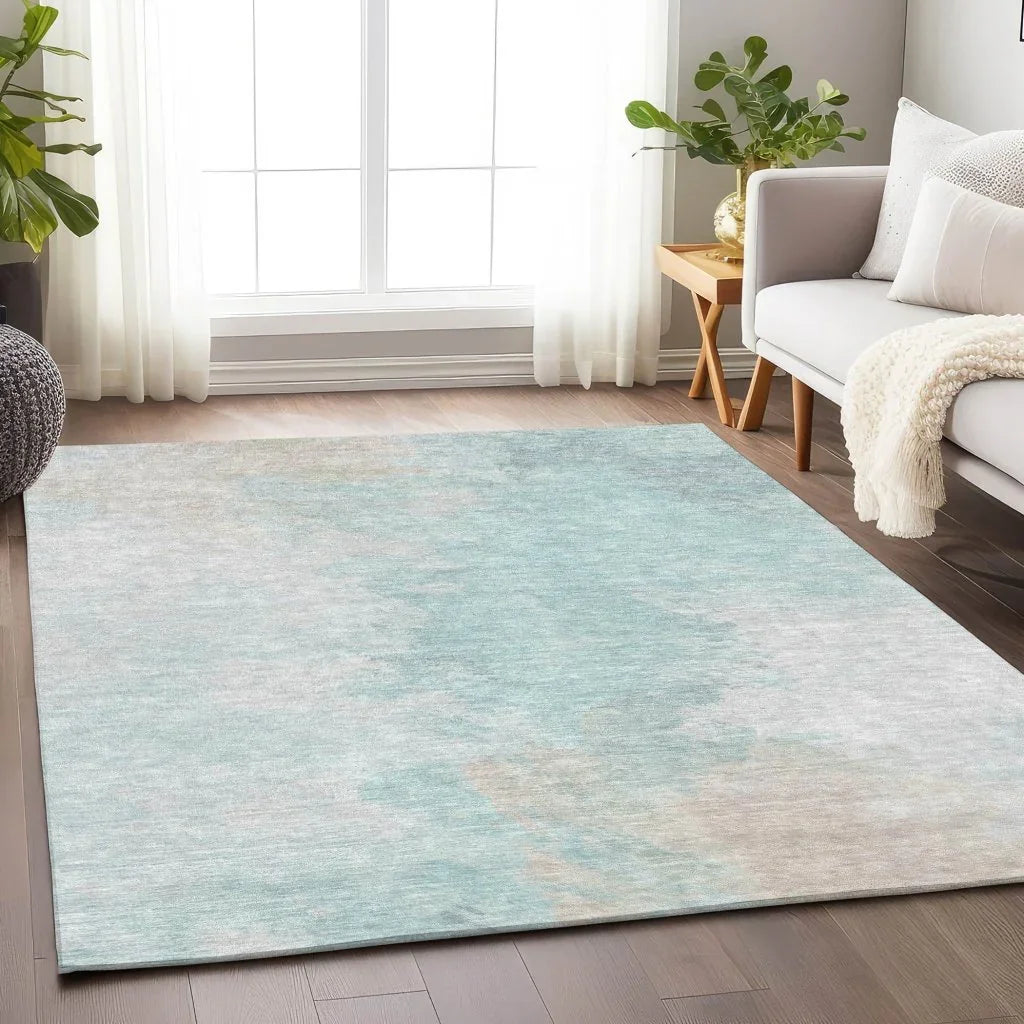 LOOMLAN Rugs Braeas Seafoam Washable Indoor-Outdoor Rug