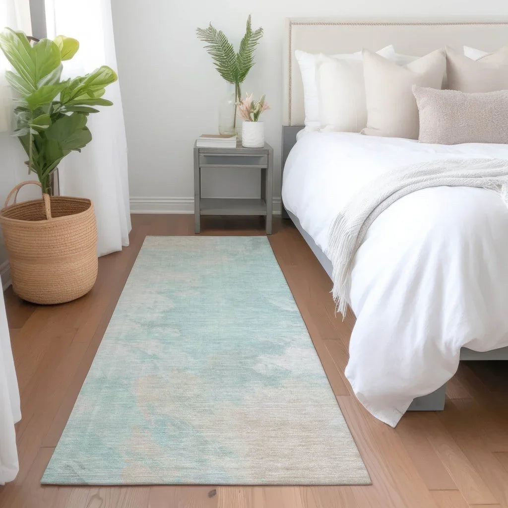 LOOMLAN Rugs Braeas Seafoam Washable Indoor-Outdoor Rug