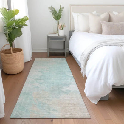 LOOMLAN Rugs Braeas Seafoam Washable Indoor-Outdoor Rug
