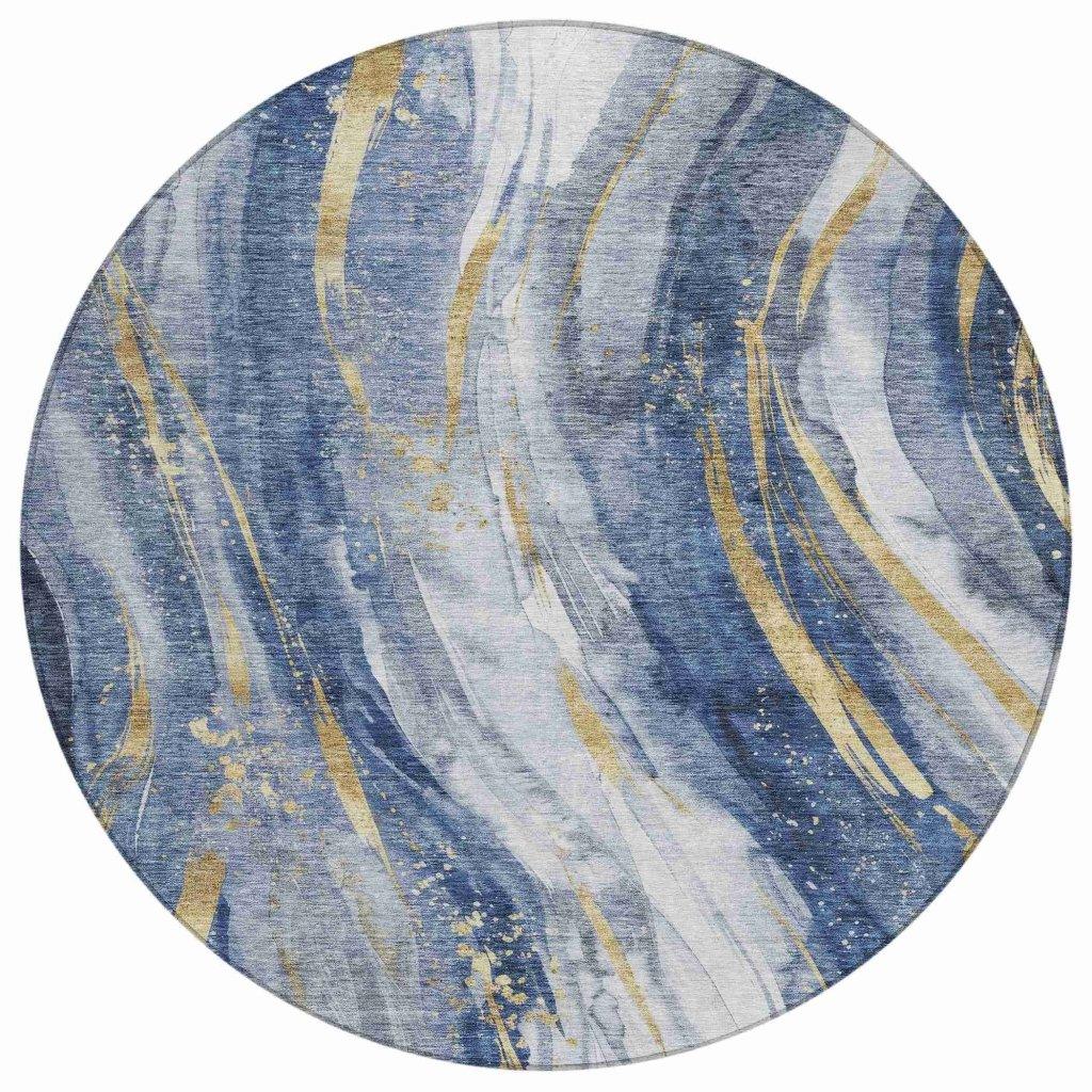 LOOMLAN Rugs Braeon Blue Washable Indoor-Outdoor Rug