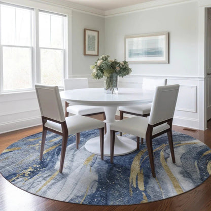 LOOMLAN Rugs Braeon Blue Washable Indoor-Outdoor Rug