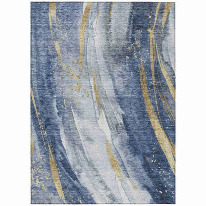 LOOMLAN Rugs Braeon Blue Washable Indoor-Outdoor Rug