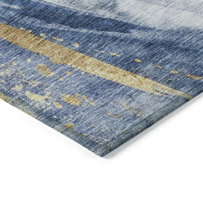 LOOMLAN Rugs Braeon Blue Washable Indoor-Outdoor Rug