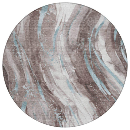 Braeon Brown Washable Indoor - Outdoor Rug - LOOMLAN - LOOMLAN Rugs - Outdoor Rugs