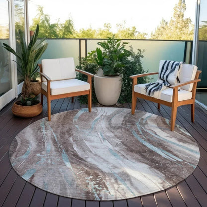 Braeon Brown Washable Indoor - Outdoor Rug - LOOMLAN - LOOMLAN Rugs - Outdoor Rugs