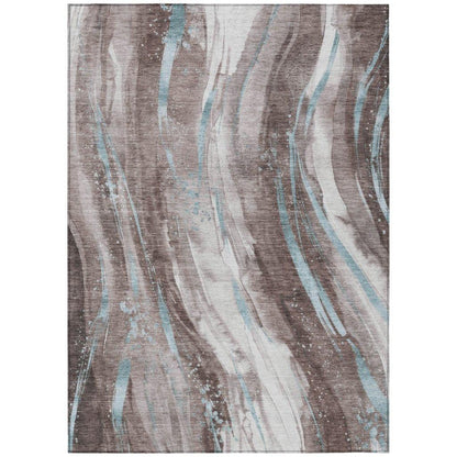 Braeon Brown Washable Indoor - Outdoor Rug - LOOMLAN - LOOMLAN Rugs - Outdoor Rugs