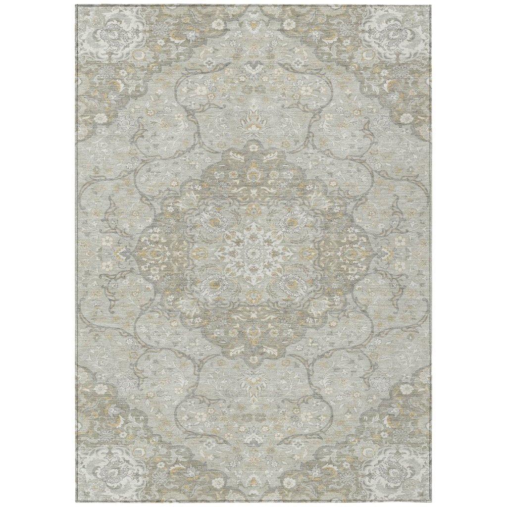 LOOMLAN Rugs Braeor Brown Washable Indoor-Outdoor Rug