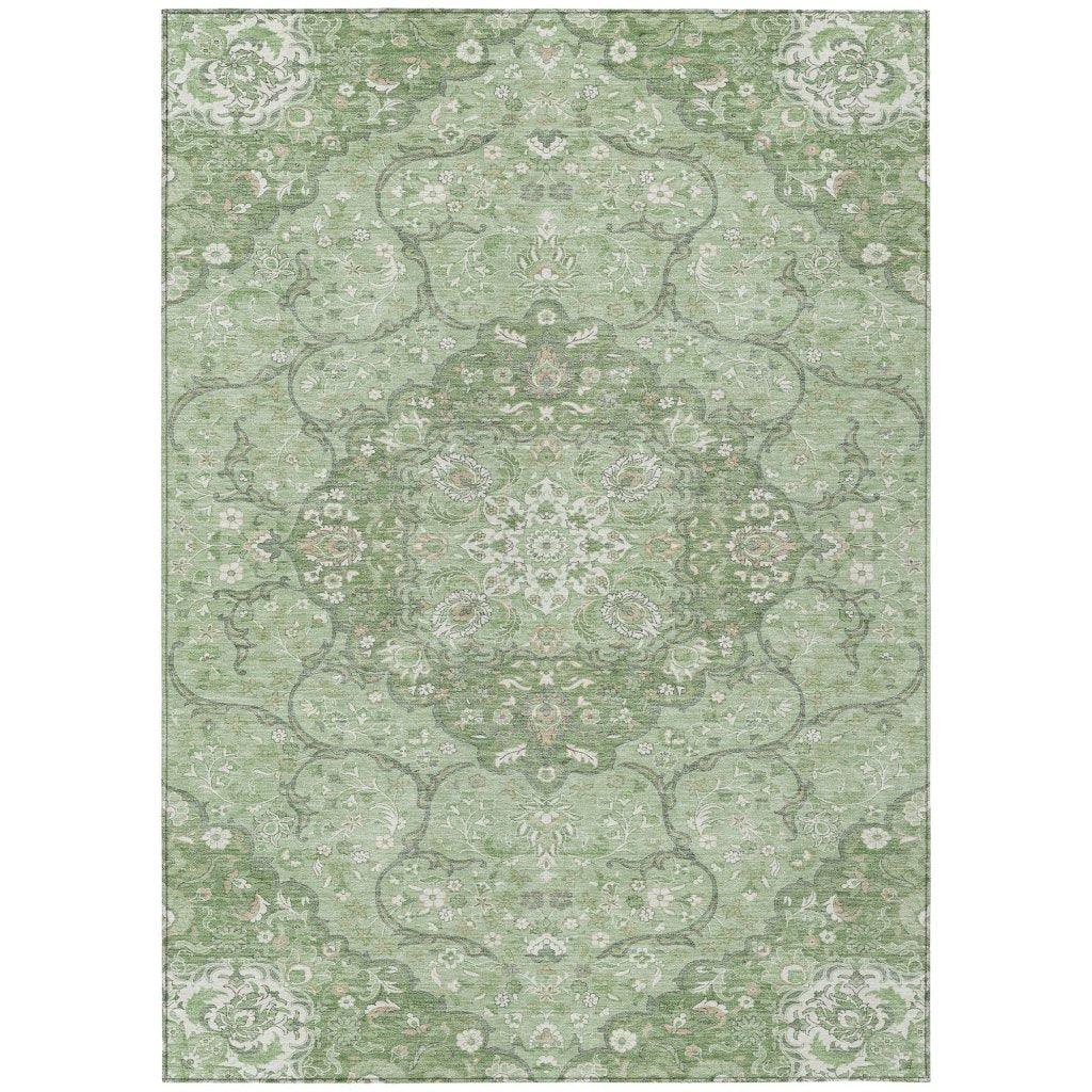 LOOMLAN Rugs Braeor Green Washable Indoor-Outdoor Rug