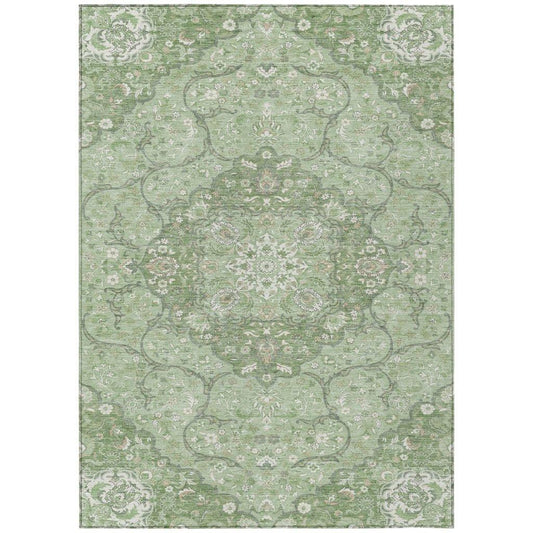 LOOMLAN Rugs Braeor Green Washable Indoor-Outdoor Rug