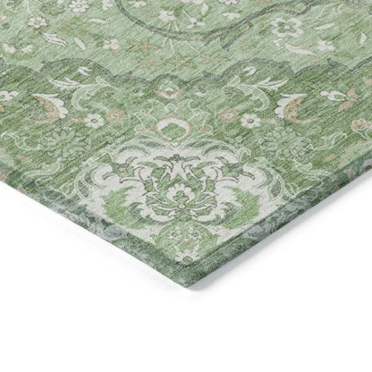LOOMLAN Rugs Braeor Green Washable Indoor-Outdoor Rug