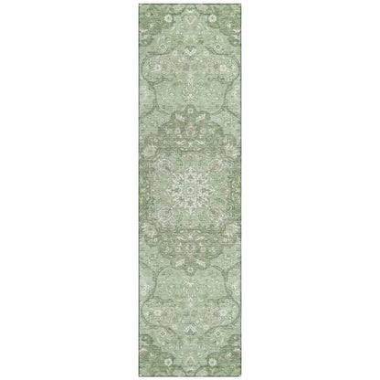 LOOMLAN Rugs Braeor Green Washable Indoor-Outdoor Rug
