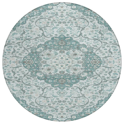 LOOMLAN Rugs Braeor Teal Washable Indoor-Outdoor Rug