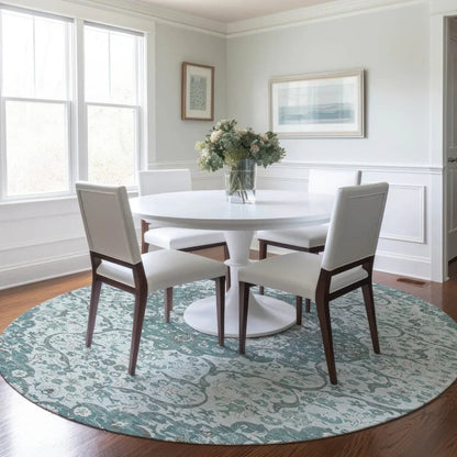 LOOMLAN Rugs Braeor Teal Washable Indoor-Outdoor Rug