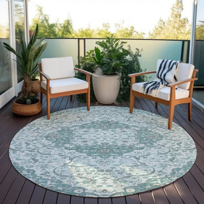 LOOMLAN Rugs Braeor Teal Washable Indoor-Outdoor Rug