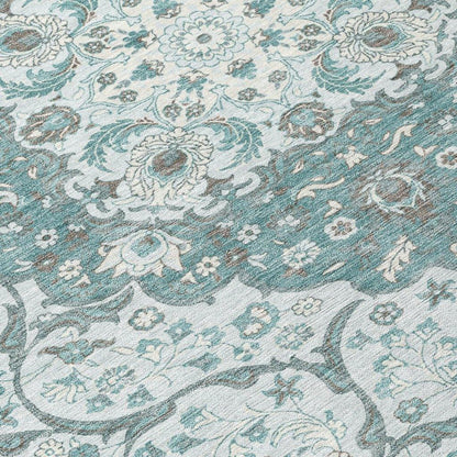LOOMLAN Rugs Braeor Teal Washable Indoor-Outdoor Rug
