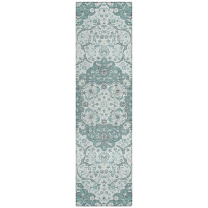 LOOMLAN Rugs Braeor Teal Washable Indoor-Outdoor Rug