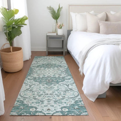 LOOMLAN Rugs Braeor Teal Washable Indoor-Outdoor Rug