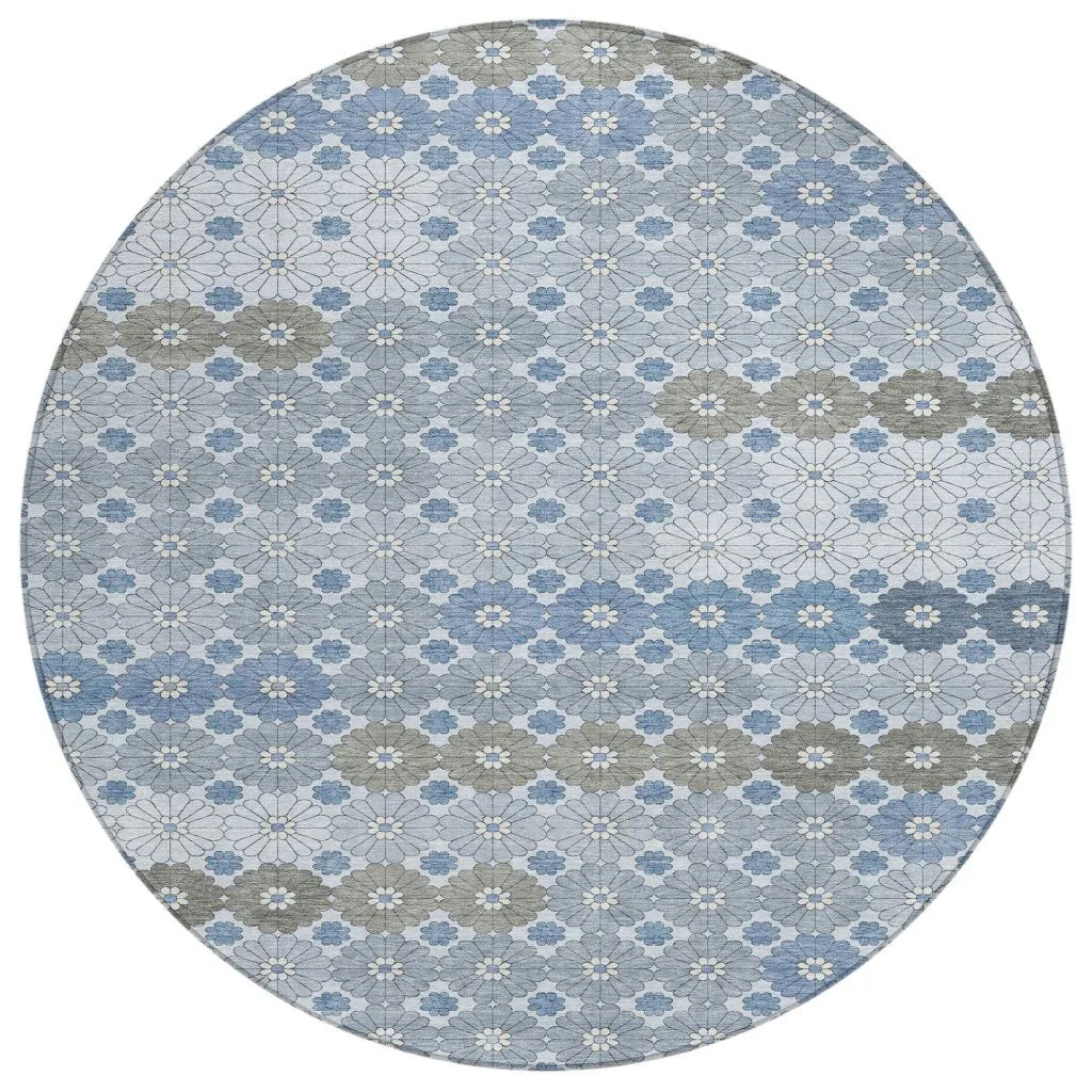 LOOMLAN Rugs Braeyn Blue Washable Indoor-Outdoor Rug