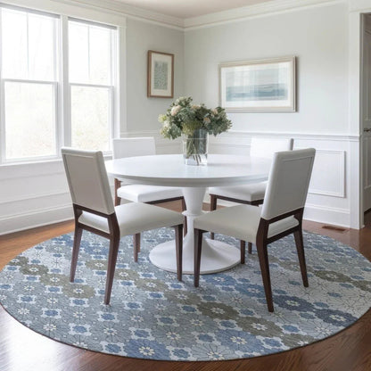 LOOMLAN Rugs Braeyn Blue Washable Indoor-Outdoor Rug