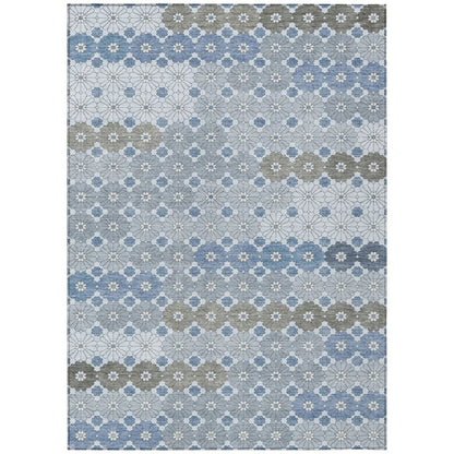 LOOMLAN Rugs Braeyn Blue Washable Indoor-Outdoor Rug