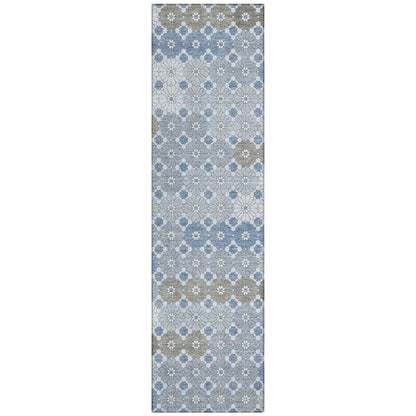 LOOMLAN Rugs Braeyn Blue Washable Indoor-Outdoor Rug