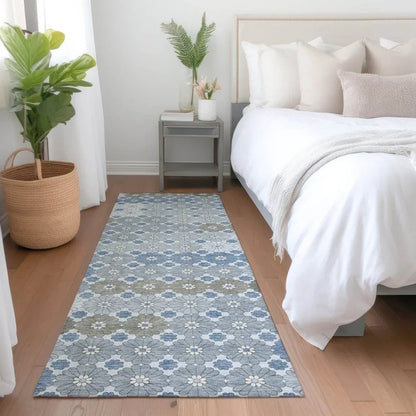 LOOMLAN Rugs Braeyn Blue Washable Indoor-Outdoor Rug