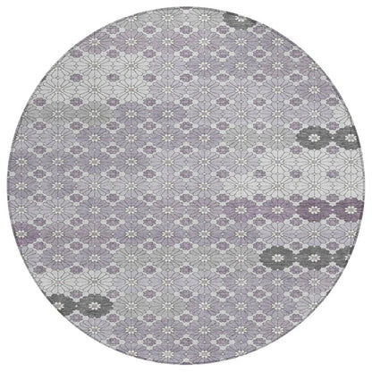 LOOMLAN Rugs Braeyn Purple Washable Indoor-Outdoor Rug