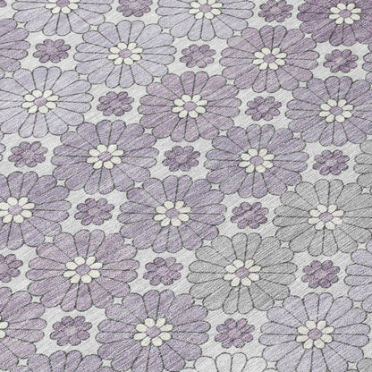 LOOMLAN Rugs Braeyn Purple Washable Indoor-Outdoor Rug