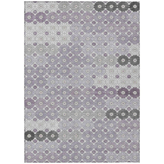 LOOMLAN Rugs Braeyn Purple Washable Indoor-Outdoor Rug