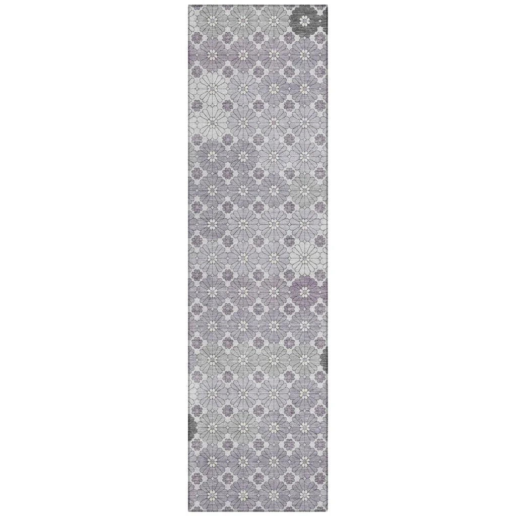 LOOMLAN Rugs Braeyn Purple Washable Indoor-Outdoor Rug